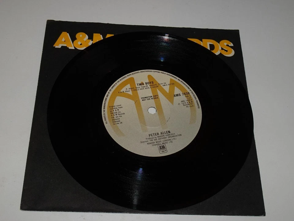Peter Allen:   I'd Rather Leave While I'm In Love  1979   PROMO  EX   7" - Image 2 of 2