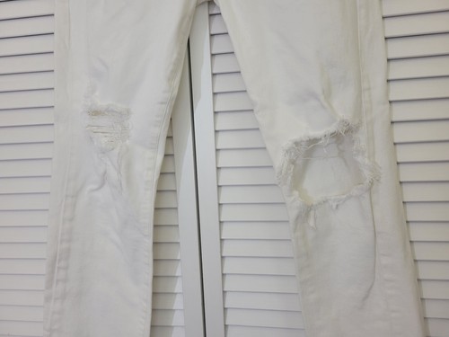 Jeans COH Emerson Slim Boyfriend al ginocchio in Fracture Destroy Bianco - Taglia 25 - Foto 2 di 15