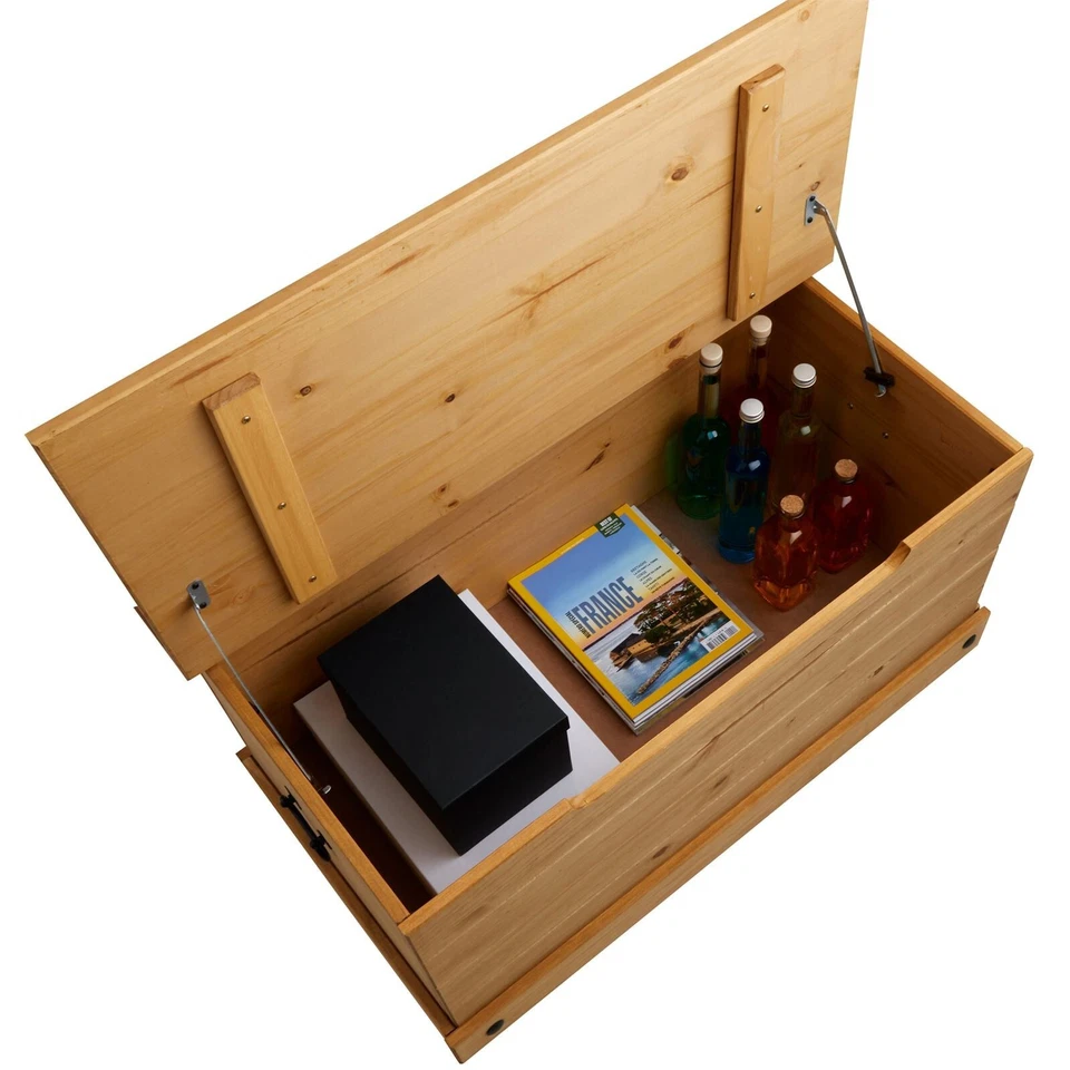 Corona Storage Ottoman Single Bedding Box Trunk Toy Chest Traditional Mexican - Image 3 of 4