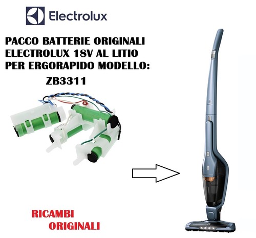 PACCO BATTERIE ORIGINALI ASPIRAPOLVERE ERGORAPIDO ELECTROLUX ZB3311 18V |  eBay