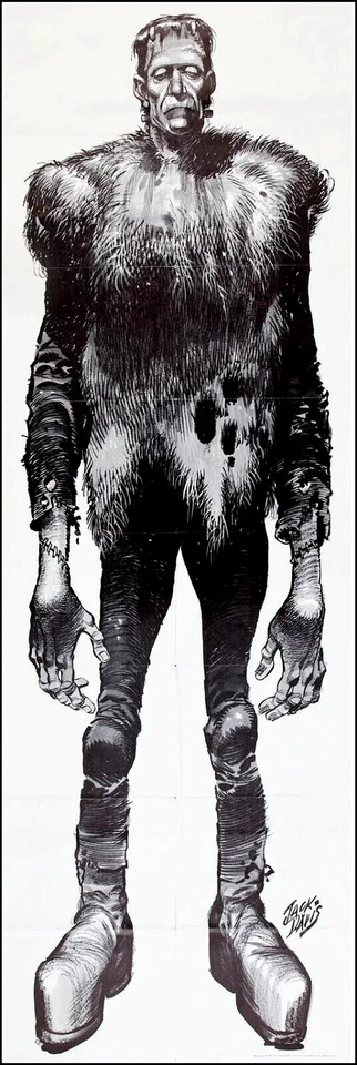 Póster Frankenstein 6 pies 27,5"x72" impresión de puerta años 60 Jack Davis cómic arte clásico Foto 3 de 3