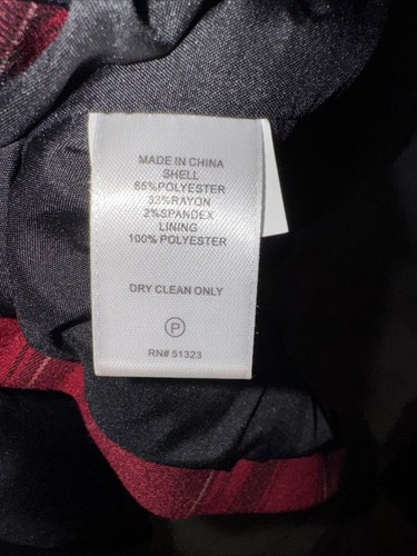 NEU MIT ETIKETT Cece Damen Blazer 4 rot schwarz kariert zweireihig lang UVP 159 $ - Bild 12 von 13