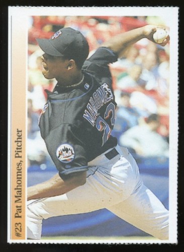 2000 New Jersey Star Ledger #23 Pat Mahomes Perforated NJ Baseball Card Patrick