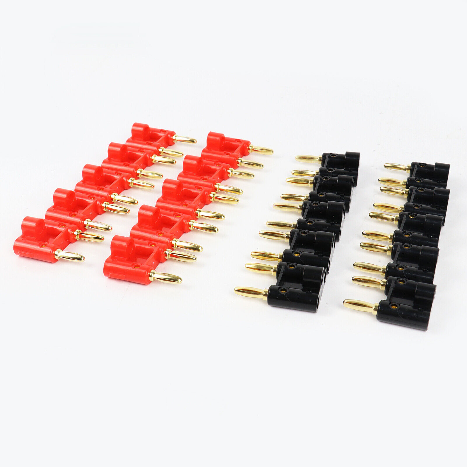 10 Pcs 4mm Gold Plated Dual Banana Plugs Screw Type Speaker Wire Cable Connector