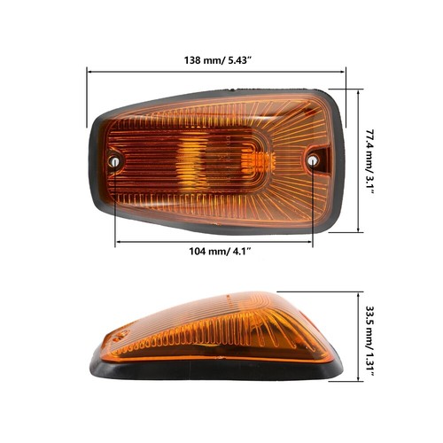 5x LED Roof Marker Lights Covers+Amber For Chevy GMC 88-02 Pickup Truck 264159BK - Picture 2 of 12