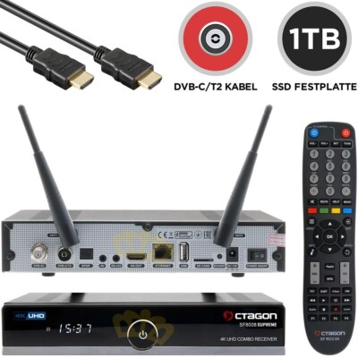Octagon SF8008 V3 Supreme 4K M.2 WiFi DVB-S2X/C/T2 Combo-Receiver 1TB SSD
