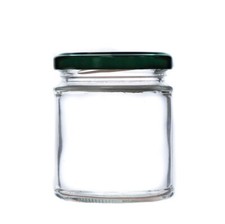 Round Glass Jam Jars 190ml 8oz and Lids Preserves Chutney Honey Pickle Deluxe