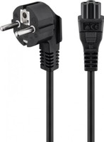Netzkabel (Schutzkontakt) Abgewinkelt, 1,8 M, Schwarz, (3*0,75 Mm²)