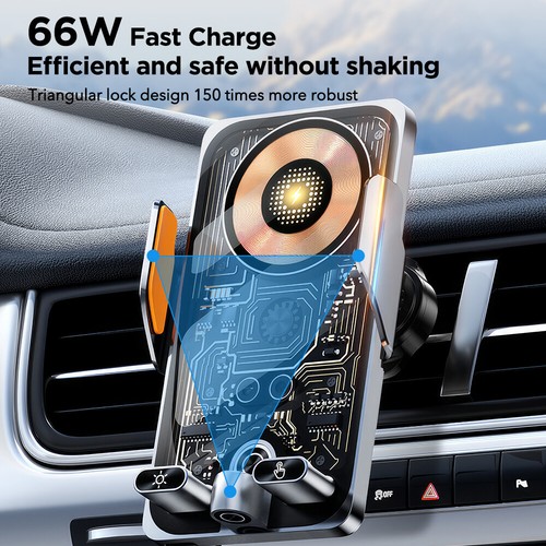 15W 66W Wireless Car Charger Vent Mount Auto Clamping Fast Charging Phone Holder - Picture 2 of 15