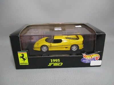 LE6394 HOT WHEELS 22179 voiture 1/43 Ferrari F50 1995 jaune - Photo 1/4