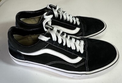 Size Ladies Men's VANS Old Skool Black White EUC