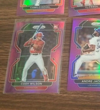 CODY WILSON 2022 PANINI PRIZM CARD #94 NATIONALS (ROOKIE PURPLE CHROME)