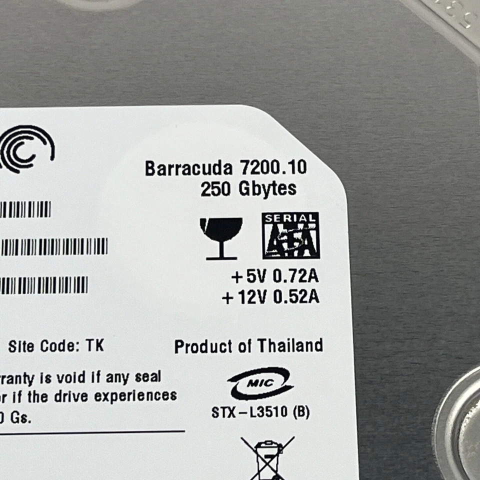 Seagate ST3250820AS 250GB SATA 7200RPM 3.5" Hard Drive 9BJ13E-305 w60 - Image 3 of 4