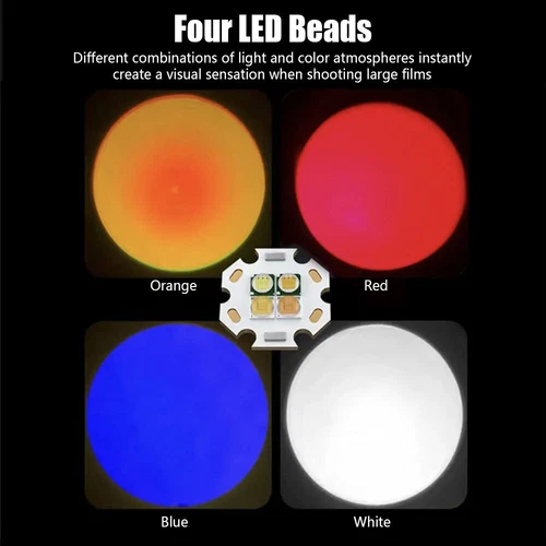 Multi-color 4 LED Photography Ambient Flashlight Zoomable Photo Video Fill Light - Picture 6 of 17