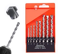Juego de 8 brocas de impacto para hormigón de mampostería de 11/32"- 1/4" conexión rápida