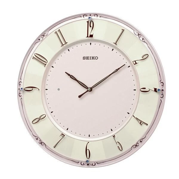 SEIKO Thin Wall Clock KX504P Pink Pearl Radio wave Beautiful 13" Japan F/S - Image 2 of 3