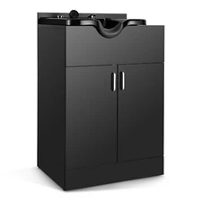 Backwash Sink Station Shampoo Bowl Beauty Spa Salon Hair Barber Equipment Black