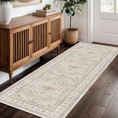2x5 Runner Rug for Hallway Washable: Non Slip Kitchen Rugs with Rubber Backin...