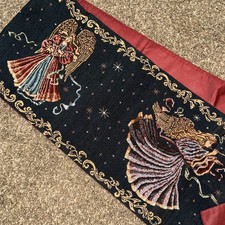 Beautiful Table Runner Musical Angels Tapestry 13" x 72" NWT Christmas Holiday