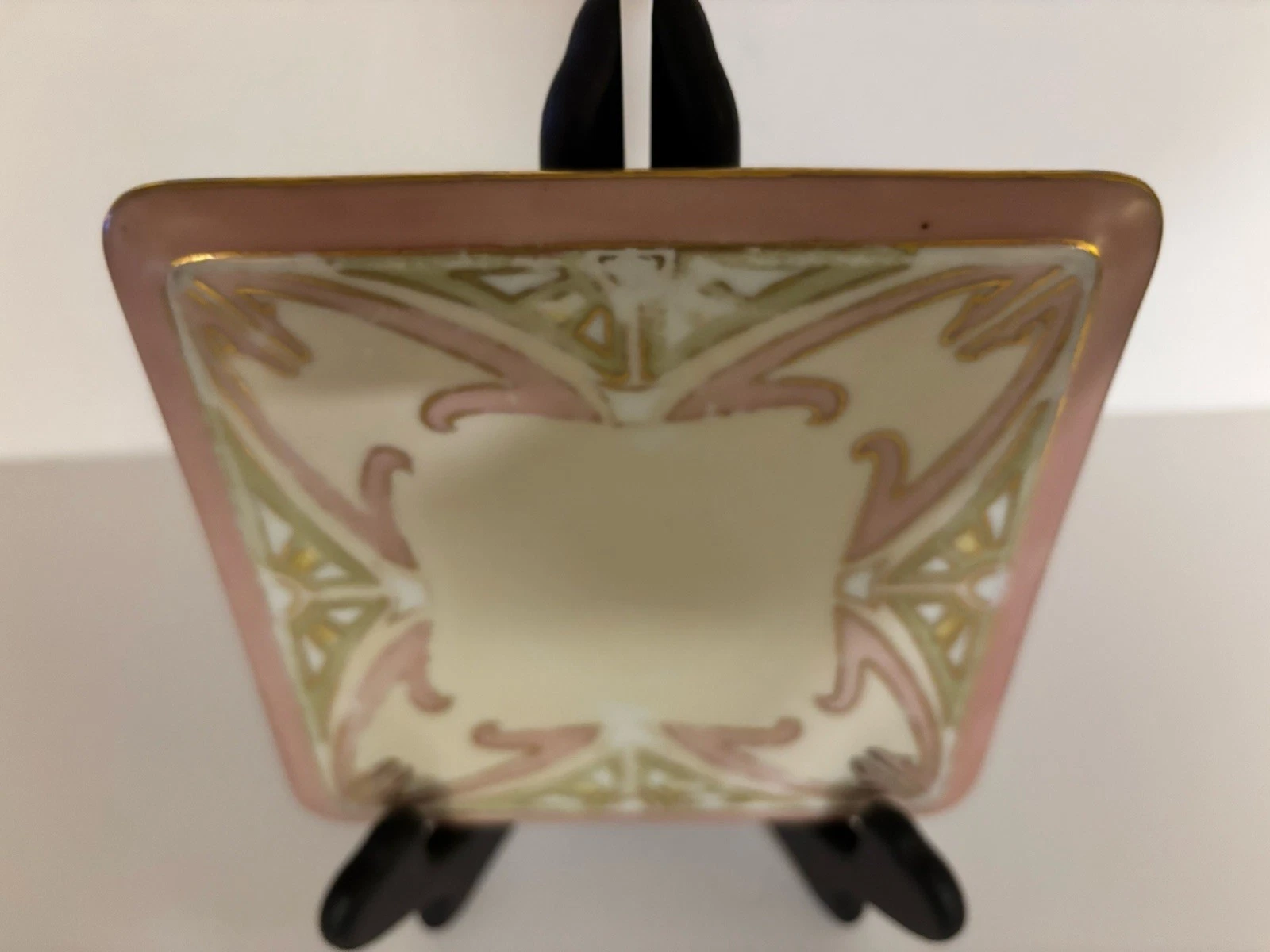 Antique Bohemian Art Nouveau Porcelain Trivet Teapot Stand Secessionist Gold - product detail image 11