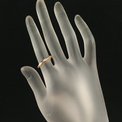 Auth BOUCHERON Ring Diamond Facete Medium 3P EU52 18K 750 Rose Gold - Picture 4 of 4