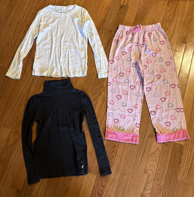 Girls 3 pc Pajamas Old Navy Cherokee Kids Faded Glory Sz 7/8 M Pants Shirt