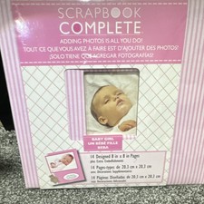 Baby Girl Complete Scrapbook Album 14 Designed 8x8 Pages Pink Yellow White
