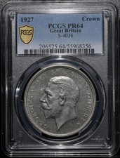 GREAT BRITAIN George V Silver Proof Crown 1927 PCGS PR64