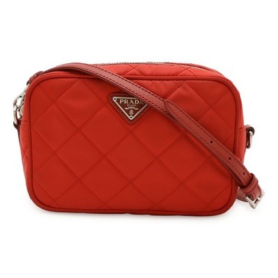Prada Triangle Logo Nylon Leather 2way Shoulder Bag - DUTY FREE