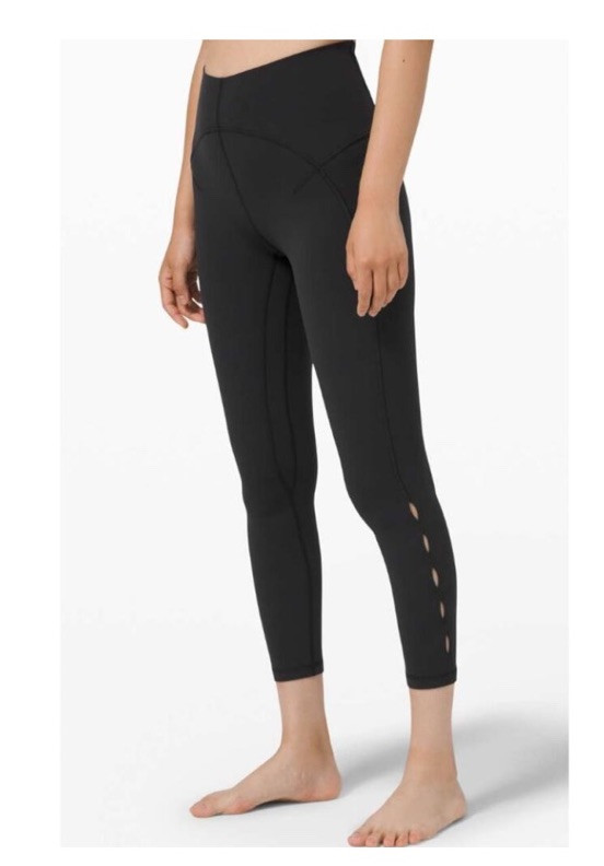Lululemon Unlimited High Rise Tight 25” Keyhole Detail Black Leggings Size 6