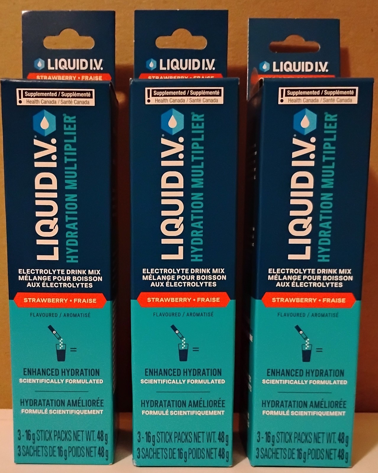 Liquid I.V. Hydration Multiplier Strawberry Flavor – 9 Packets 3 Boxes