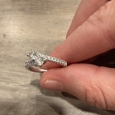 Ever Us 14K White Gold 3/4ctw Round Diamond Two-Stone Engagement Ring Size 6