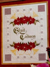 GLAD TIDINGS HARDANGER CROSS STITCH PATTERN - EMIE BISHOP