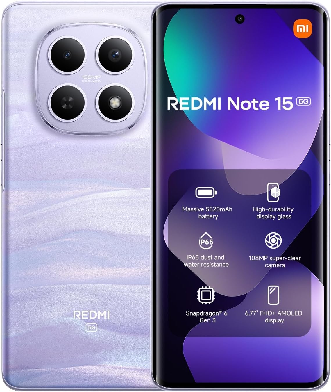 Xiaomi Redmi Note 15 5G 8GB + 256GB Mist Purple - Immagine 2
