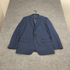 J CREW Blazer Mens 42R Navy Blue Flex Wool Cotton Thompson Suit Jacket Business