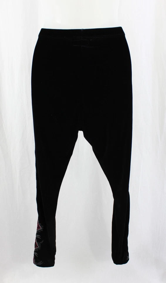 Leggings Johnny Was Workshop Negro Gris Granate Estampado Bordado Terciopelo Medianos Foto 2 de 4