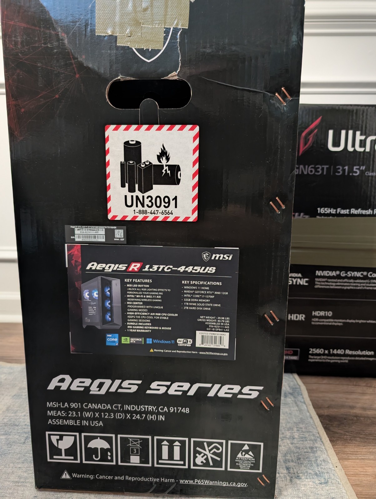 MSI Aegis R Gaming Pc, GeForce 3060 Rtx, 32GB 650 Watts. Core 7 Windows 11