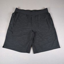 Lululemon T.H.E. Short Mens Large Heathered Black 9" Linerless Stretch Gym Train
