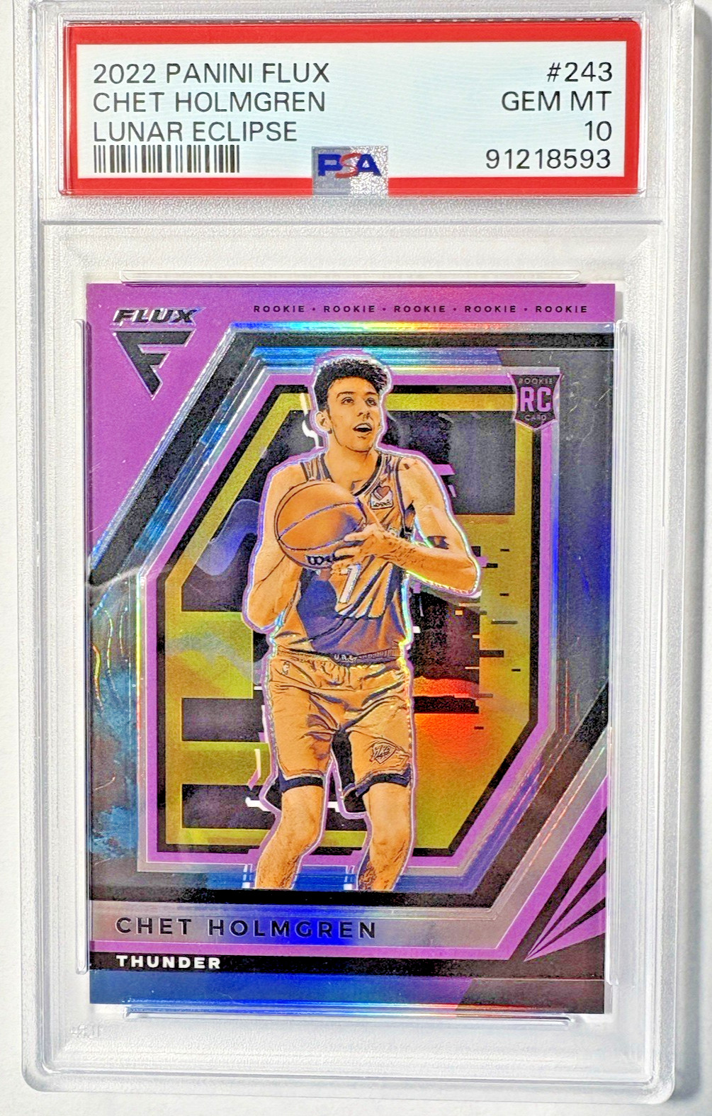 Chet Holmgren 2022-23 Panini Flux Lunar Eclipse - #243 /25 PSA 10 OKC Thunder