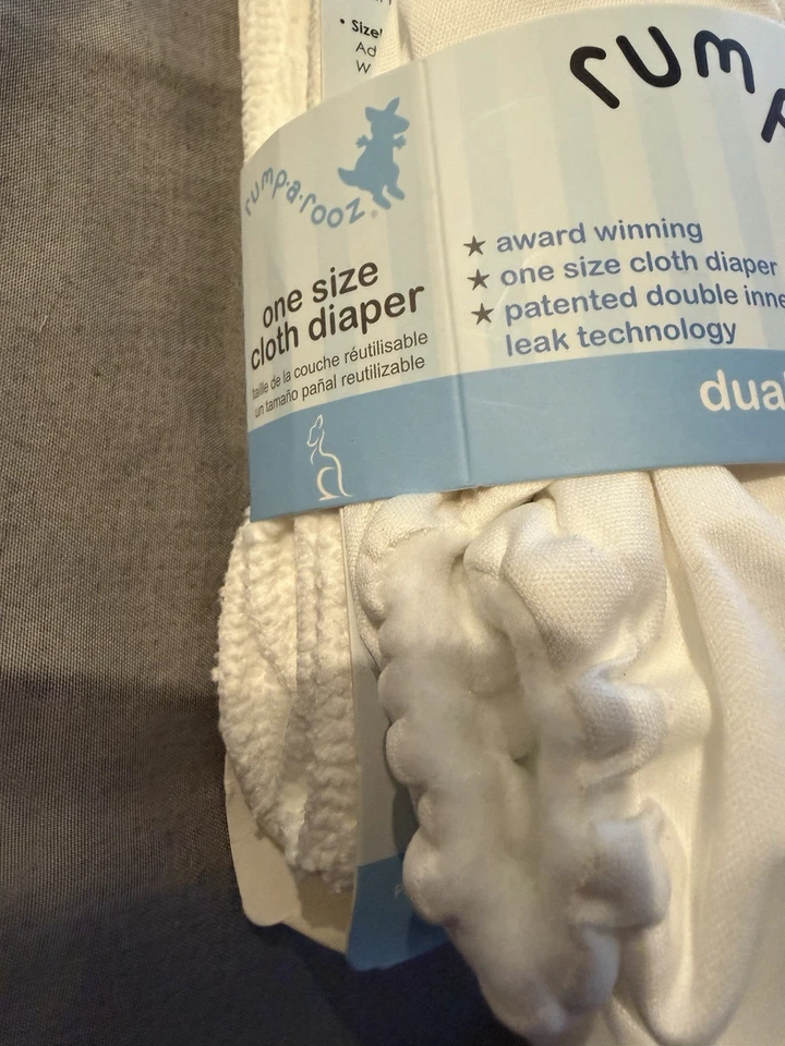 Kanga Care Rumparooz One Size Pocket Cloth Diaper NWT CLOTH DIAPER New White - Image 2 of 4