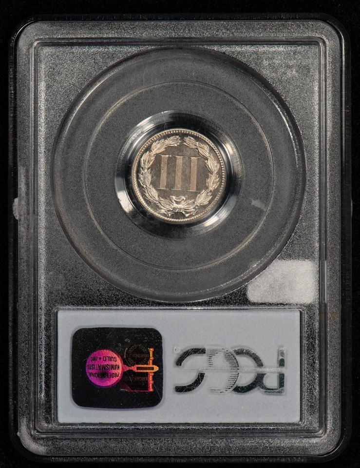 1883 3c Nickel Three Cent Piece Proof Coin - PQ Looks Cameo - PCGS PR 66 - B5190 - Image 2 of 4