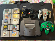 Nintendo 64 N64 Console Bundle. Includes 10 games, 2 controllers & wires