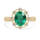 Art Deco Antique 3.60 Ct Natural Emerald Vintage Wedding Ring 14K Yellow Gold FN