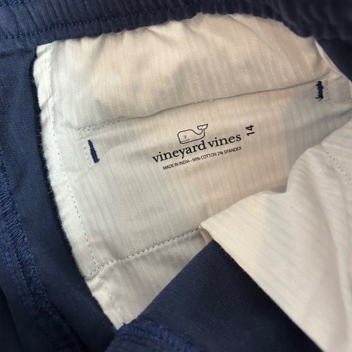 VINEYARD VINES Boy's Size 14 Navy Blue CORDUROY PANTS Elastic Pull On Waist - Picture 4 of 4