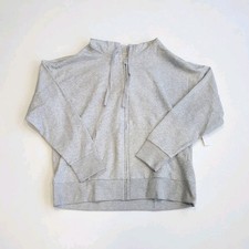 Full Zip Hooded Gray Women's Jersey Hoodie Sweatshirt Long Sleeve Regular Fit