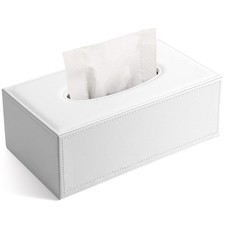 Porta fazzoletti in Pelle 25 x 14 x 9.5CM Bianco