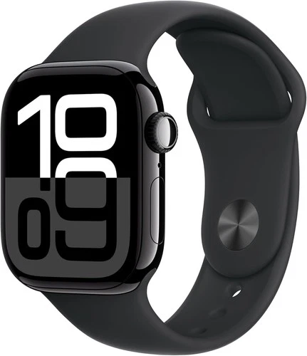 Apple Watch Series 10 (GPS + LTE) Jet Black 46MM Aluminum Case Black Sport Band