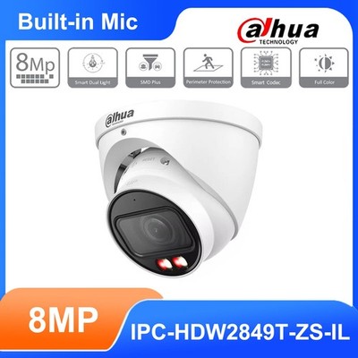 Dahua 8MP 5X Zoom Full Color Wizsense IVS Mic POE IP Camera IPC-HDW2849T-ZS-IL