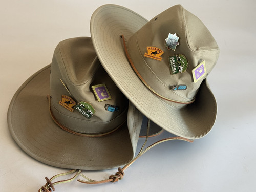 Juego de 2 gorras de safari Walt Disney World Animal Kingdom Outback 6 prendedores talla pequeña y mediana - Imagen 1 de 11