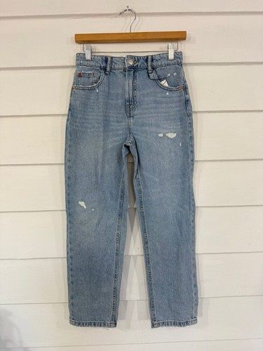 NEW ZARA KIDS GIRLS BLUE DENIM JEANS WAIST 27” SIZE 13 14 YEARS RIPPED Y476K - Picture 9 of 21